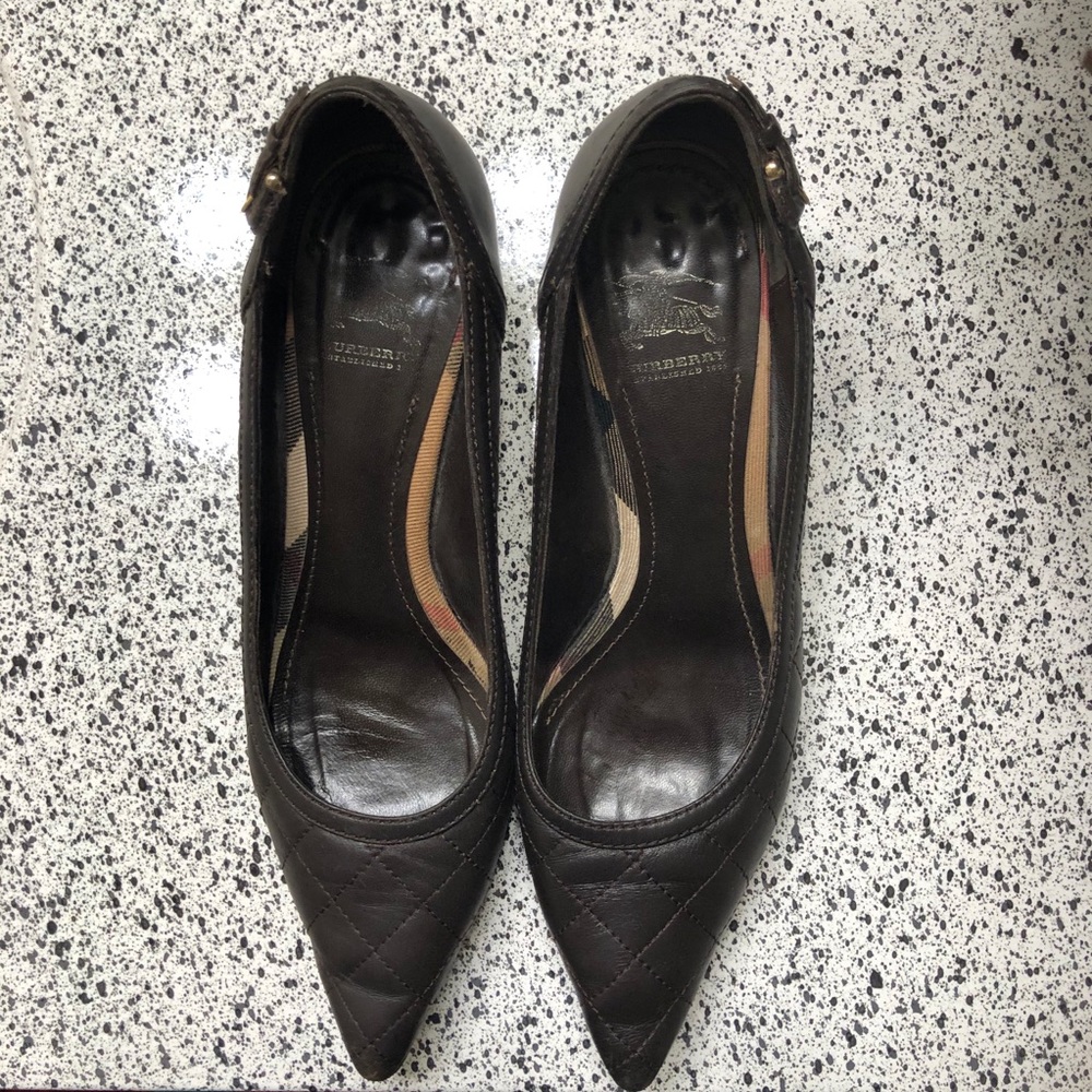 Burberry Brown Kitten Heel 38.5